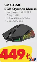 RAMPAGE SMX-G68 RGB OYUNCU MOUSE